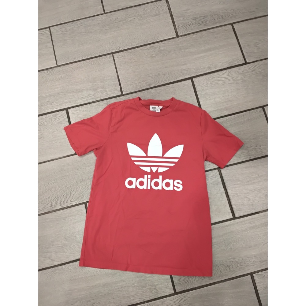 Adidas Trefoil Logo T Shirt Coral Pink Short Sleeve Casual Tee